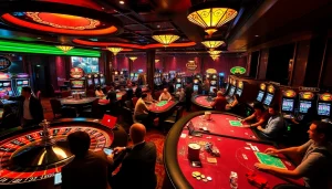 Experience the thrill of casino games at https://okfun.center/, featuring exciting roulette wheels and vibrant slot machines.