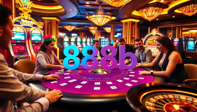 Players celebrating a winning hand at the blackjack table with the 888b casino branding.
