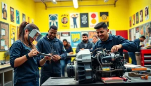 Students learning valuable skills at a Trade School Tennessee, showcasing hands-on training and collaboration.