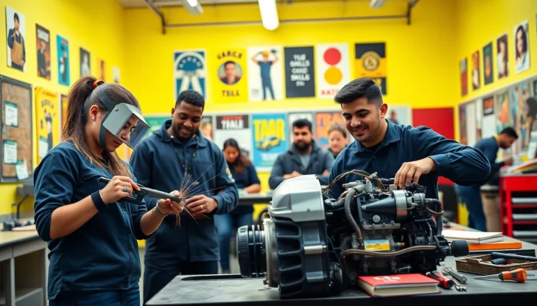 Students learning valuable skills at a Trade School Tennessee, showcasing hands-on training and collaboration.