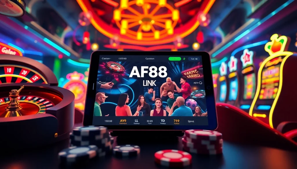 Engaging players at AF88 LINK in an exciting online casino atmosphere filled with vibrant games.