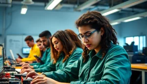 Students thrive in a vibrant trade schools in southern California classroom focused on hands-on training.