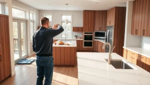 Transforming a home renovation with a modern kitchen design featuring elegant cabinetry and bright natural light.