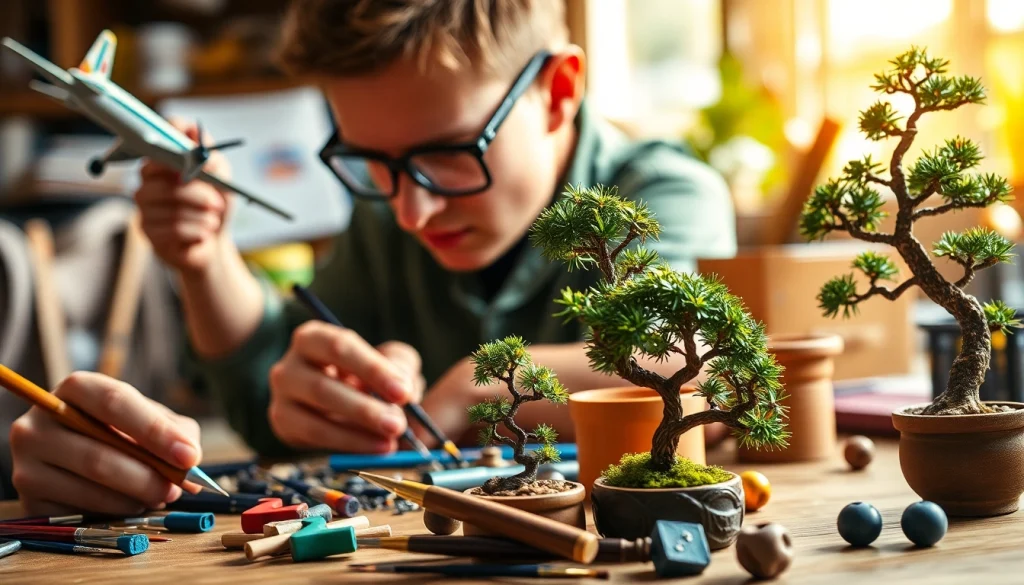 Engaging visual representation of niche hobbies showcasing various activities and tools for creativity.