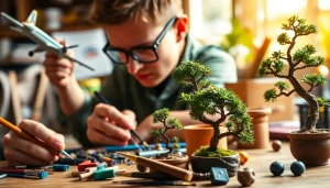 Engaging visual representation of niche hobbies showcasing various activities and tools for creativity.