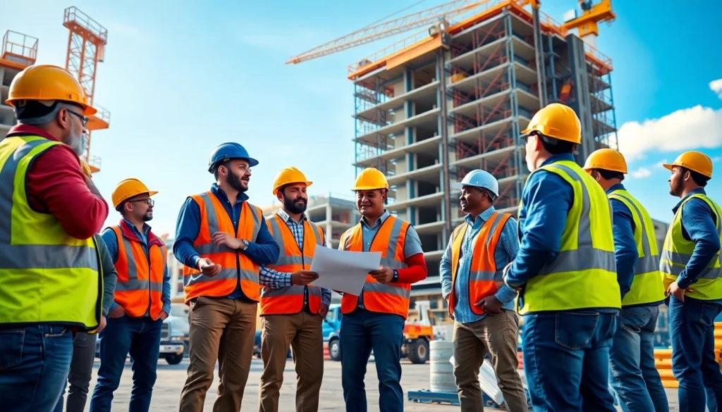 New Jersey Commercial General Contractor team collaborating on a construction site.