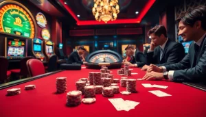 high-stakes poker action highlighting god55 việt nam with vibrant casino elements