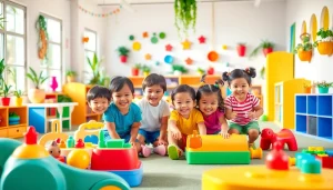 Children engaged in fun activities at https://juniorsjunction.com daycare facility providing quality early learning.