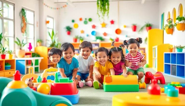 Children engaged in fun activities at https://juniorsjunction.com daycare facility providing quality early learning.
