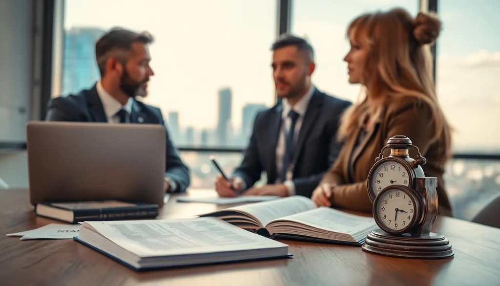 Consultation with a personal injury lawyer at https://www.pwdlawfirm.com, showcasing professionalism in a Miami office setting.