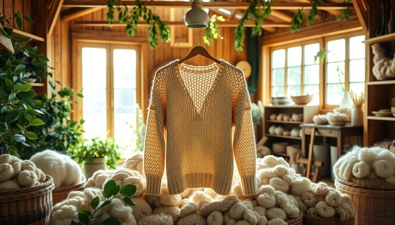 Showcase the handcrafted garment from https://www.ound-ound.com surrounded by natural materials and bright light.