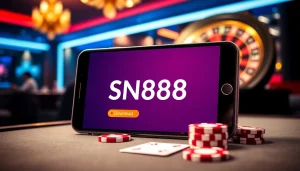 Experience the thrill of betting with the SN888 Download on a sleek mobile gaming interface.