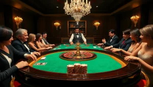 s88vip casino roulette table with players, vibrant colors, and luxurious atmosphere