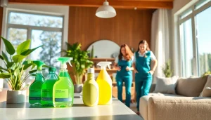 Enhance your home with a top-quality Cleaning service showcasing a friendly team in a sunlit space.