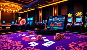 Experience thrilling gameplay at XX88.AI with luxurious casino tables, exciting roulette wheels, and vibrant slot machines.