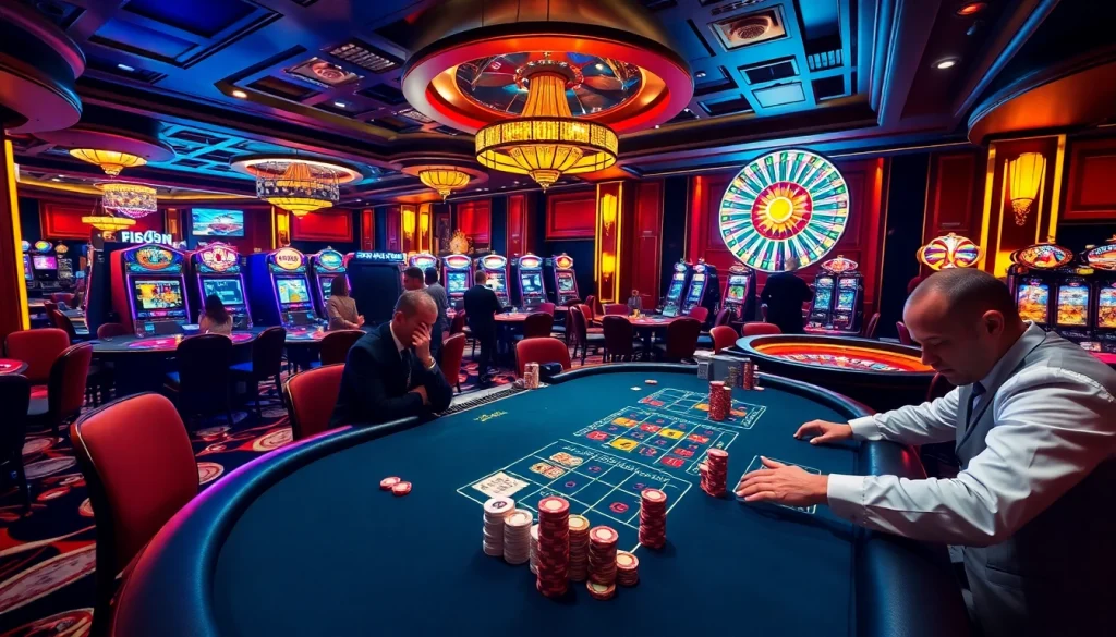 Bl555 players enjoying engaging games at a vibrant casino with exciting betting actions.