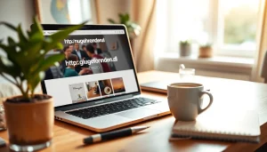 Browse the engaging lifestyle content on https://nugevonden.nl in a welcoming home office.