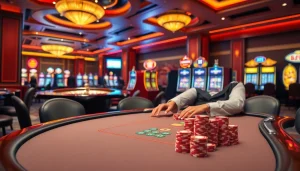 Experience the excitement of gambling at VN88 with a vibrant scene of poker and roulette.