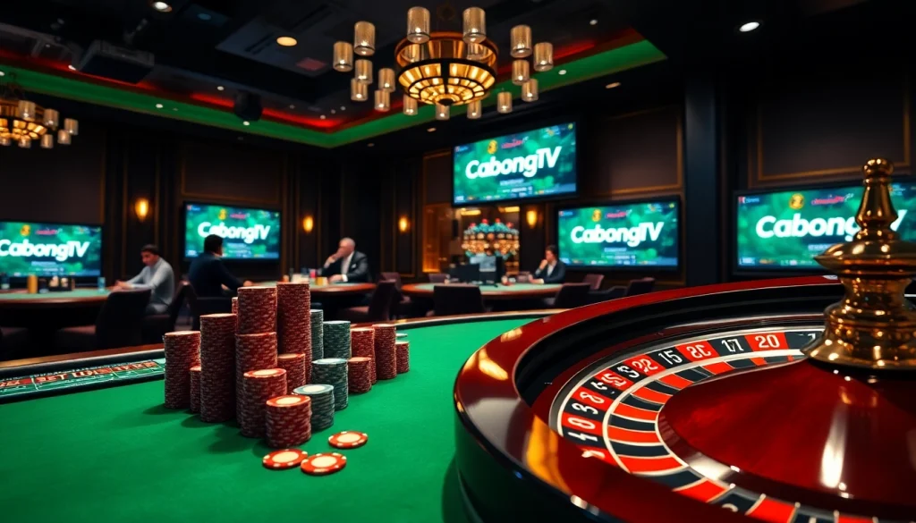 Experience thrilling live betting action with CabongTV at a luxurious casino.