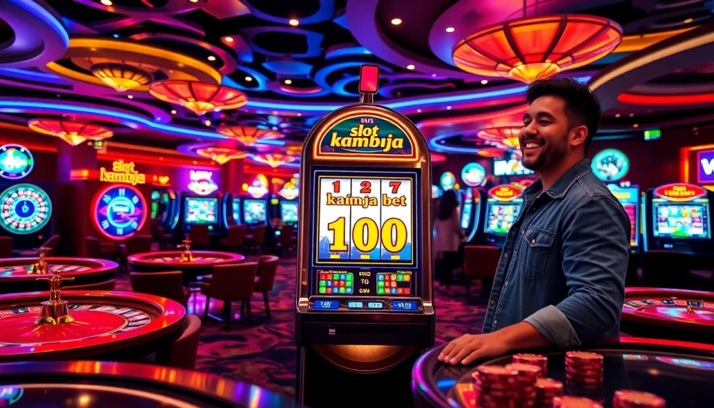 Watch excited gamblers engage with the slot kamboja bet 100 machine for thrilling wins.