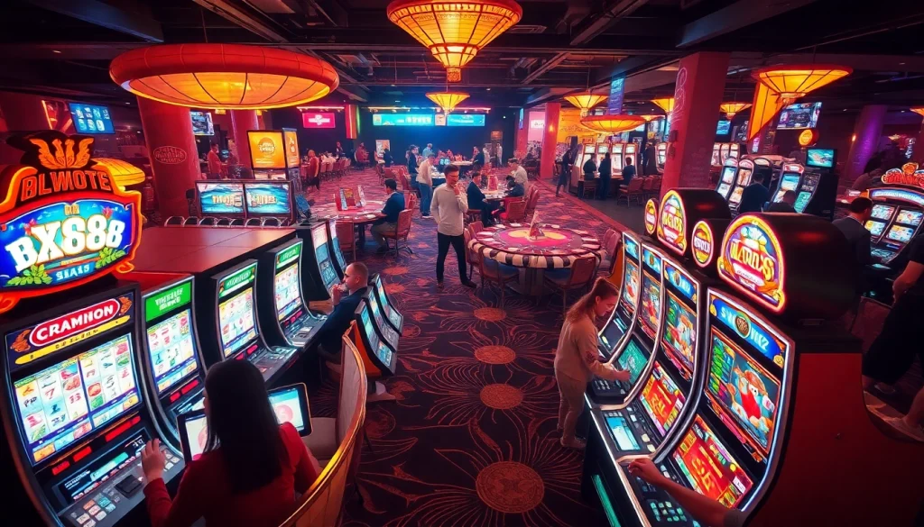 Exciting online gaming scene highlighting XX88.XYZ with diverse players enjoying casino and sports betting experiences.