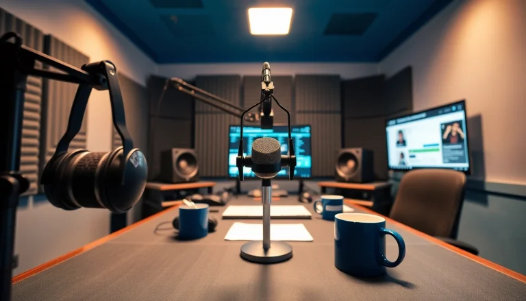 Broadcasting live from a professional studio at hometownstation.com, highlighting a vibrant radio atmosphere.