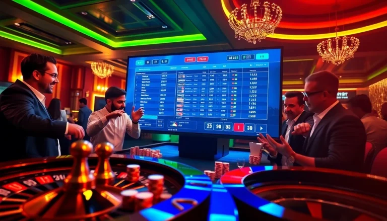 Sports betting scene at Vua99 with poker chips and a roulette wheel highlighting excitement.