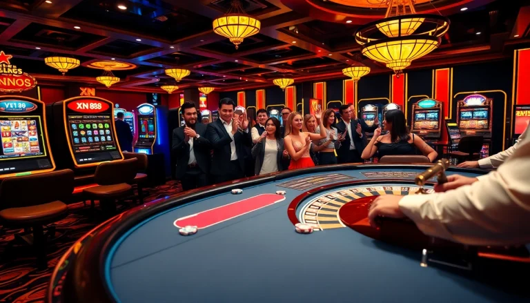 Experience the thrill of XN 88 with vibrant casino tables and engaging players.