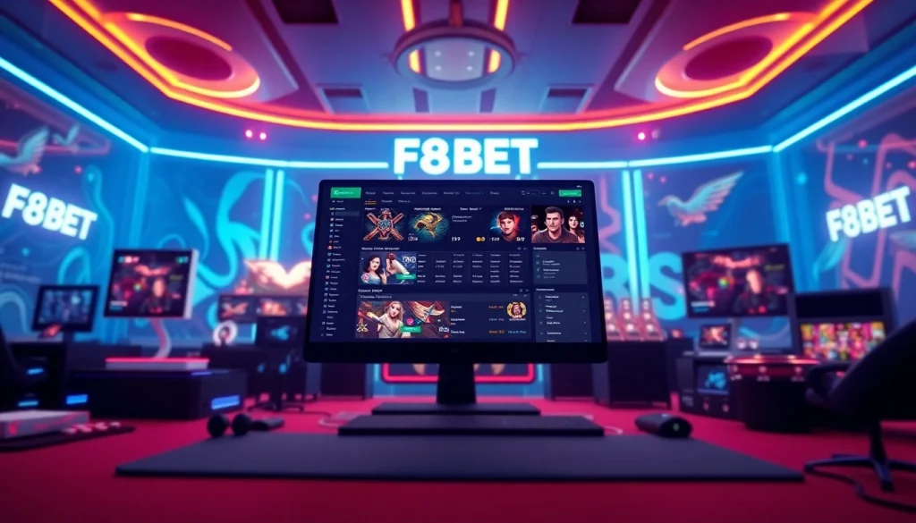 Engaging F8BET online betting platform showcasing esports and casino games.