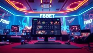 Engaging F8BET online betting platform showcasing esports and casino games.