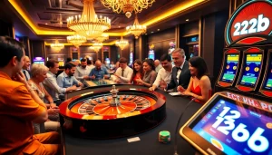 Experience the excitement of online gambling at 123b with vibrant casino visuals and betting action.