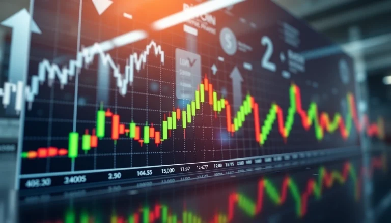 Актуальна біткоїн ціна з динамічним графіком і фінансовими символами.