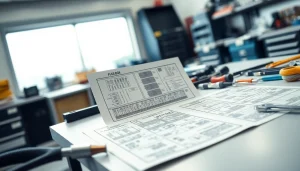 Sprawdzanie schematów bezpieczników na https://bezpieczniki24.pl w dobrze oświetlonym warsztacie.