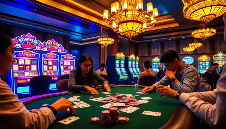 Raja Barong enhancing excitement at a luxury casino poker table with vibrant chips.