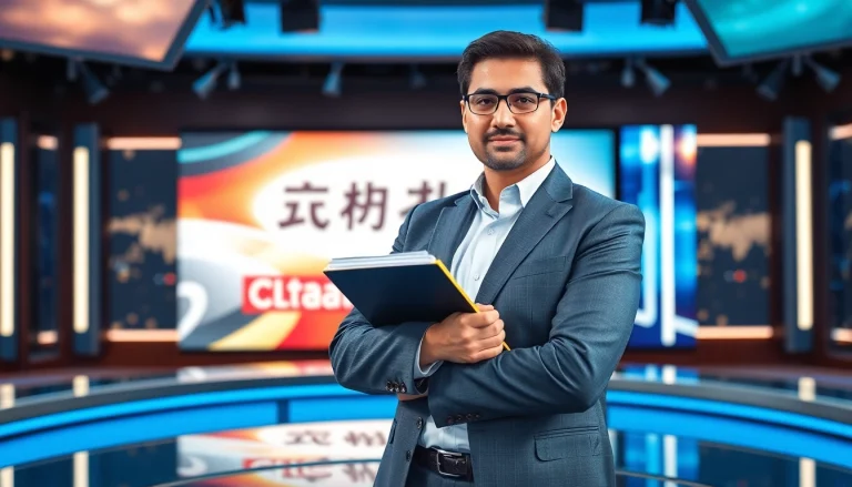 Report breaking news at https://emiratenewsday.com with a professional journalist at the news desk.