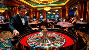 Players enjoying thrilling roulette gameplay at VN168, showcasing excitement and luxury.