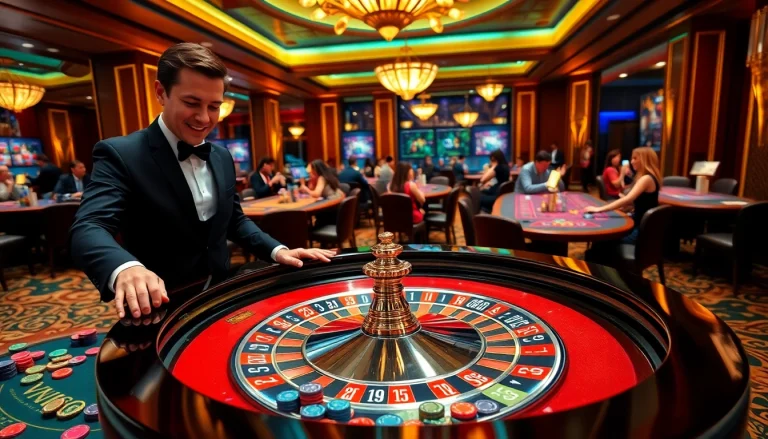 Players enjoying thrilling roulette gameplay at VN168, showcasing excitement and luxury.