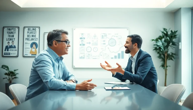 Engage with a professional business coach near me in an inspiring office setting.