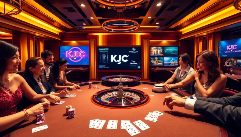 A dynamic poker game featuring vibrant chips and cards at https://kjc686.com/, showcasing an exciting casino atmosphere.