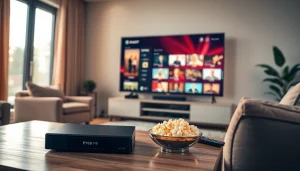 Engage with premium IPTV services on https://bosstv.ca in a cozy living room setup.