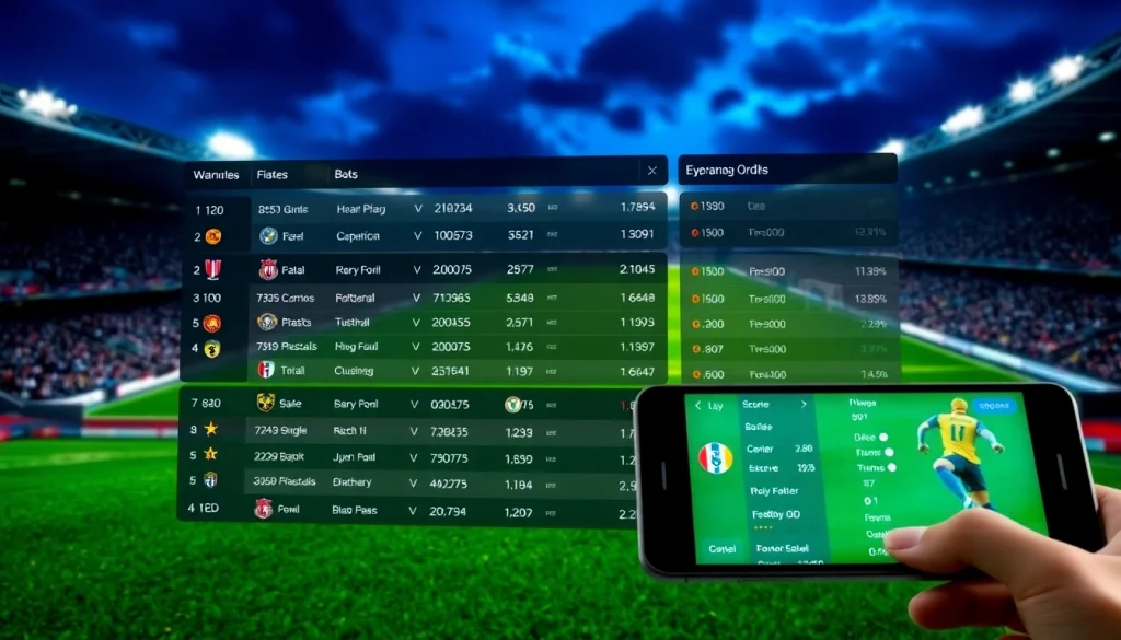 Taruhan bandar bola online menampilkan peluang taruhan dan statistik pemain.