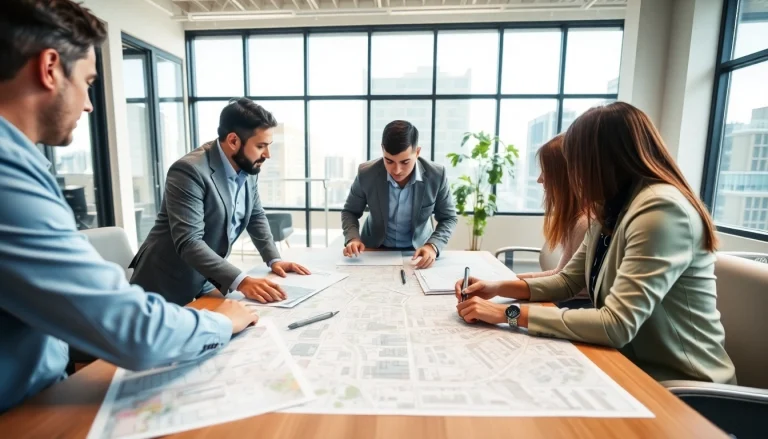 Collaborative town planning professionals at https://2020group.co.za discussing urban development.