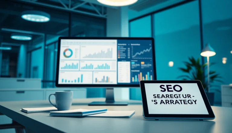 Boost your website's visibility with effective SEO strategies and analytics showcased in a professional setting.