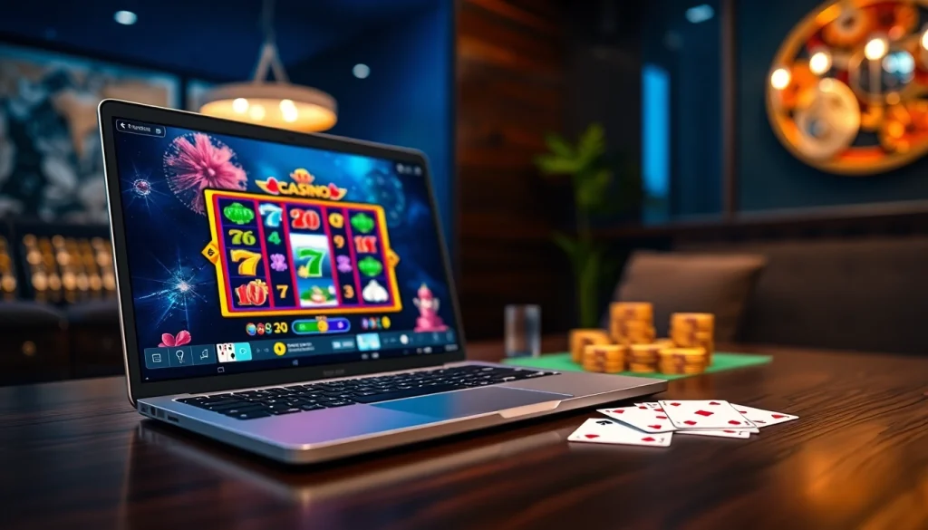 Experience the thrill of the best online casinos in Canada with vibrant slot graphics and sleek gaming interface.