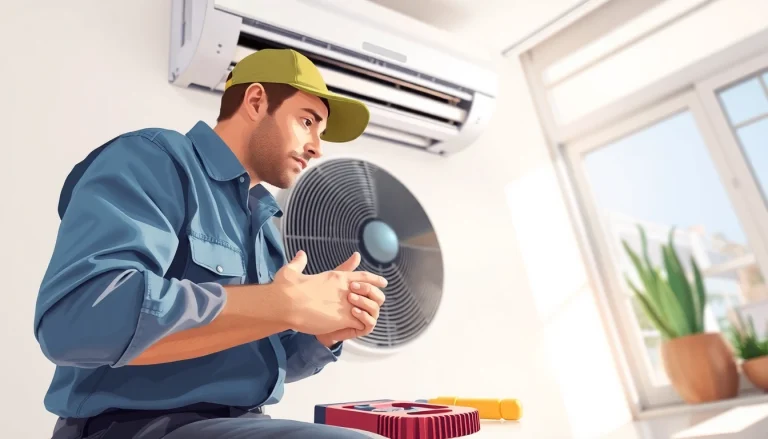 Fixing Scottsdale AC unit by an experienced technician with tools on display