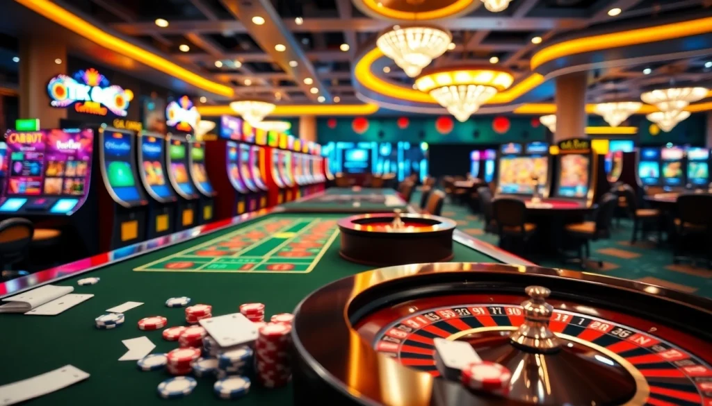 Cảnh trò chơi hấp dẫn minh họa ứng dụng Tik 88 đang được sử dụng trên thiết bị di động giữa bối cảnh sòng bạc sinh động.