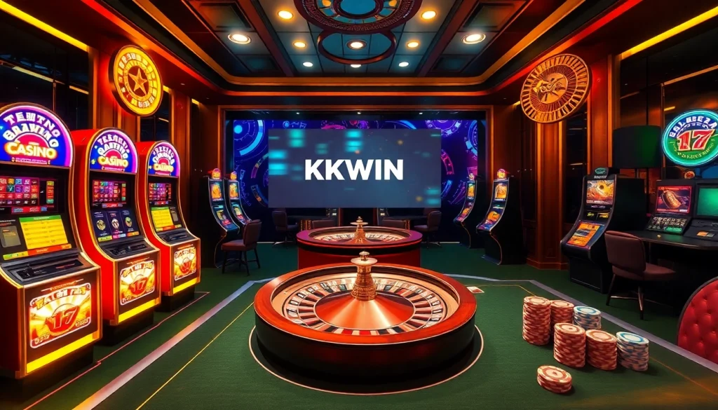 The dynamic online gambling experience at https://kkwin.life/ featuring vibrant slots and poker activities.