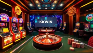 The dynamic online gambling experience at https://kkwin.life/ featuring vibrant slots and poker activities.