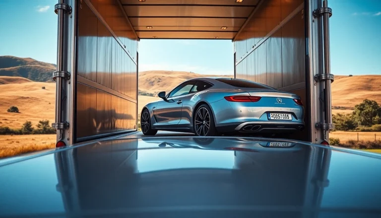 Experience premium car shipping with https://luxuryautocarriers.com showcasing a luxury vehicle in transport.