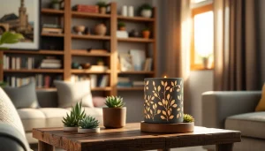 Enhance ambiance with the stylish wax warmer from https://www.scentswarmers.com in a cozy living room.